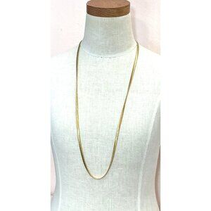 Napier Vintage Gold-Tone Flat Snake Chain Necklace
